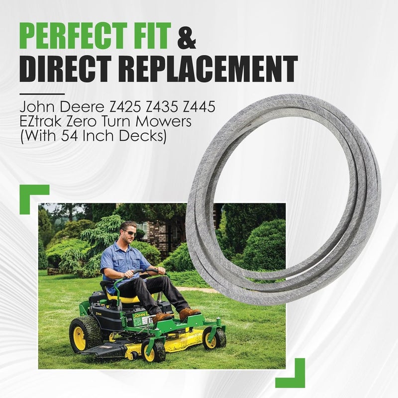 GEATaaT M158131 Deck Belt/Kevlar Cord Compatible with John Deere Z425 Z435 Z445 EZtrak Zero Turn Mowers with 54 Inch Decks 152.3" x 0.5" Replace# M154296 - Image 3